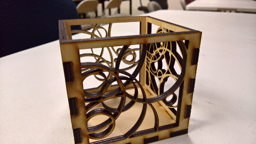 Example of a plywood creation using friction-fit joints